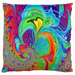 Fractal Art Psychedelic Fantasy Large Flano Cushion Case (one Side) by Sudhe