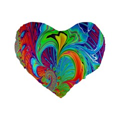 Fractal Art Psychedelic Fantasy Standard 16  Premium Flano Heart Shape Cushions by Sudhe