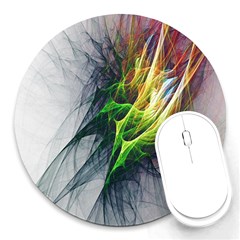 Fractal Art Paint Pattern Texture Round Mousepads by Sudhe