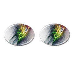 Fractal Art Paint Pattern Texture Cufflinks (oval) by Sudhe