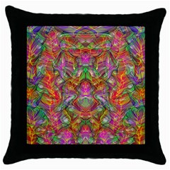 Background Psychedelic Colorful Throw Pillow Case (black) by Sudhe