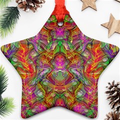 Background Psychedelic Colorful Star Ornament (two Sides) by Sudhe