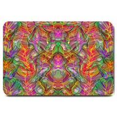 Background Psychedelic Colorful Large Doormat  by Sudhe