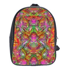 Background Psychedelic Colorful School Bag (xl) by Sudhe