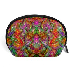 Background Psychedelic Colorful Accessory Pouch (large) by Sudhe