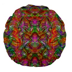 Background Psychedelic Colorful Large 18  Premium Flano Round Cushions by Sudhe