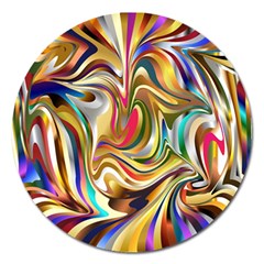 Wallpaper Psychedelic Background Magnet 5  (round) by Sudhe