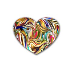 Wallpaper Psychedelic Background Rubber Coaster (heart)  by Sudhe