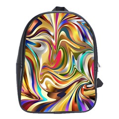 Wallpaper Psychedelic Background School Bag (xl) by Sudhe