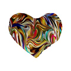 Wallpaper Psychedelic Background Standard 16  Premium Flano Heart Shape Cushions by Sudhe