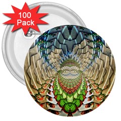 Abstract Fractal Magical 3  Buttons (100 Pack)  by Sudhe