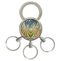 Abstract Fractal Magical 3-ring Key Chains by Sudhe