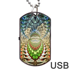 Abstract Fractal Magical Dog Tag Usb Flash (one Side) by Sudhe