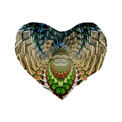 Abstract Fractal Magical Standard 16  Premium Flano Heart Shape Cushions by Sudhe