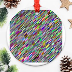 Waves Background Wallpaper Stripes Ornament (round) by Sudhe