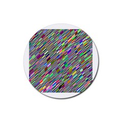 Waves Background Wallpaper Stripes Rubber Coaster (round)  by Sudhe