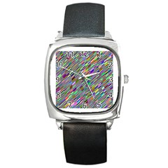 Waves Background Wallpaper Stripes Square Metal Watch by Sudhe