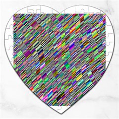 Waves Background Wallpaper Stripes Jigsaw Puzzle (heart) by Sudhe