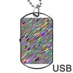 Waves Background Wallpaper Stripes Dog Tag Usb Flash (two Sides) by Sudhe