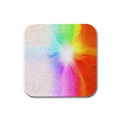 Psychedelic Background Wallpaper Rubber Square Coaster (4 Pack)  by Sudhe