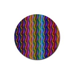 Background Wallpaper Psychedelic Rubber Round Coaster (4 Pack)  by Sudhe