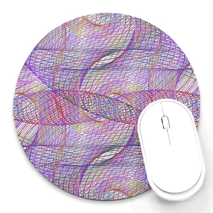 Purple Background Abstract Pattern Round Mousepads