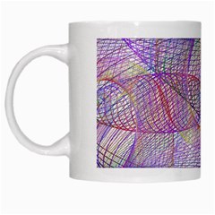 Purple Background Abstract Pattern White Mugs by Sudhe