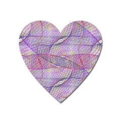 Purple Background Abstract Pattern Heart Magnet by Sudhe