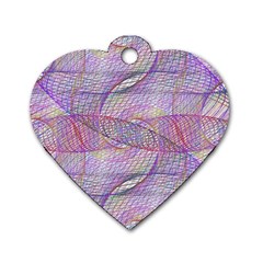 Purple Background Abstract Pattern Dog Tag Heart (one Side) by Sudhe