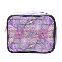 Purple Background Abstract Pattern Mini Toiletries Bag (one Side)