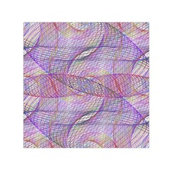 Purple Background Abstract Pattern Small Satin Scarf (square) by Sudhe