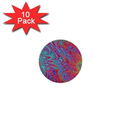 Fractal Bright Fantasy Design 1  Mini Buttons (10 Pack)  by Sudhe