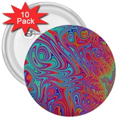 Fractal Bright Fantasy Design 3  Buttons (10 Pack)  by Sudhe