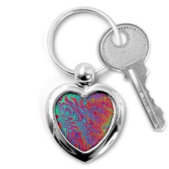 Fractal Bright Fantasy Design Key Chains (heart)  by Sudhe