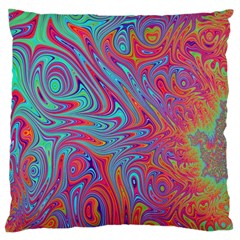 Fractal Bright Fantasy Design Large Cushion Case (one Side) by Sudhe