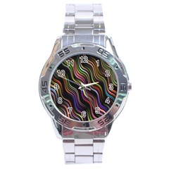 Psychedelic Background Wallpaper Stainless Steel Analogue Watch by Sudhe