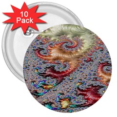 Fractal Artwork Design Pattern 3  Buttons (10 Pack)  by Sudhe