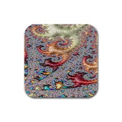 Fractal Artwork Design Pattern Rubber Square Coaster (4 Pack)  by Sudhe