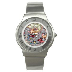 Fractal Artwork Design Pattern Stainless Steel Watch by Sudhe