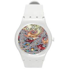 Fractal Artwork Design Pattern Round Plastic Sport Watch (m) by Sudhe