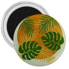 Leaf Leaves Nature Green Autumn 3  Magnets by Sudhe