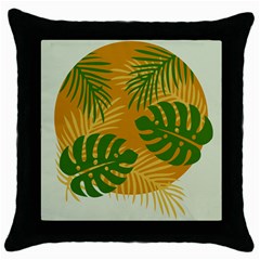 Leaf Leaves Nature Green Autumn Throw Pillow Case (black)