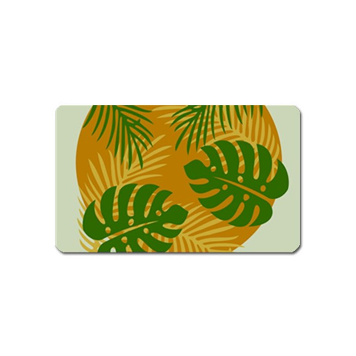 Leaf Leaves Nature Green Autumn Magnet (Name Card)