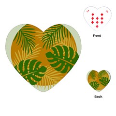 Leaf Leaves Nature Green Autumn Playing Cards (heart) by Sudhe