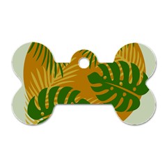 Leaf Leaves Nature Green Autumn Dog Tag Bone (one Side) by Sudhe