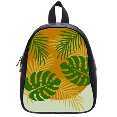 Leaf Leaves Nature Green Autumn School Bag (small)