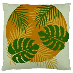 Leaf Leaves Nature Green Autumn Large Cushion Case (one Side) by Sudhe