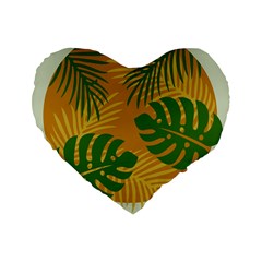 Leaf Leaves Nature Green Autumn Standard 16  Premium Heart Shape Cushions