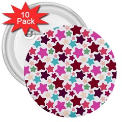 Stars Pattern 3  Buttons (10 Pack) 