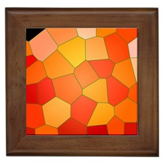 Background Pattern Of Orange Mosaic Framed Tiles